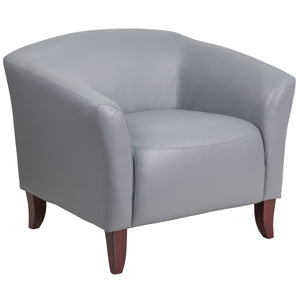 HERCULES Imperial Series Gray Leather Chair