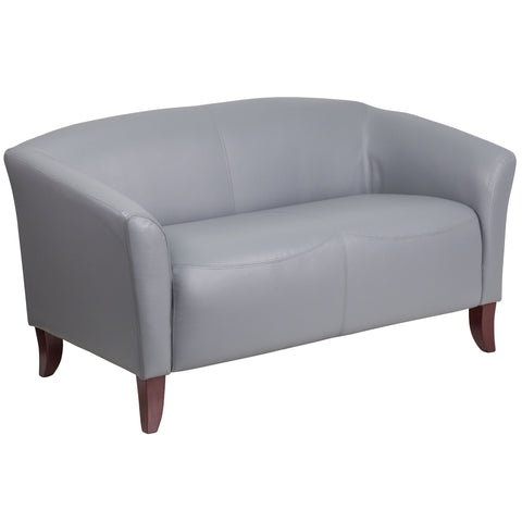 HERCULES Imperial Series Gray Leather Loveseat