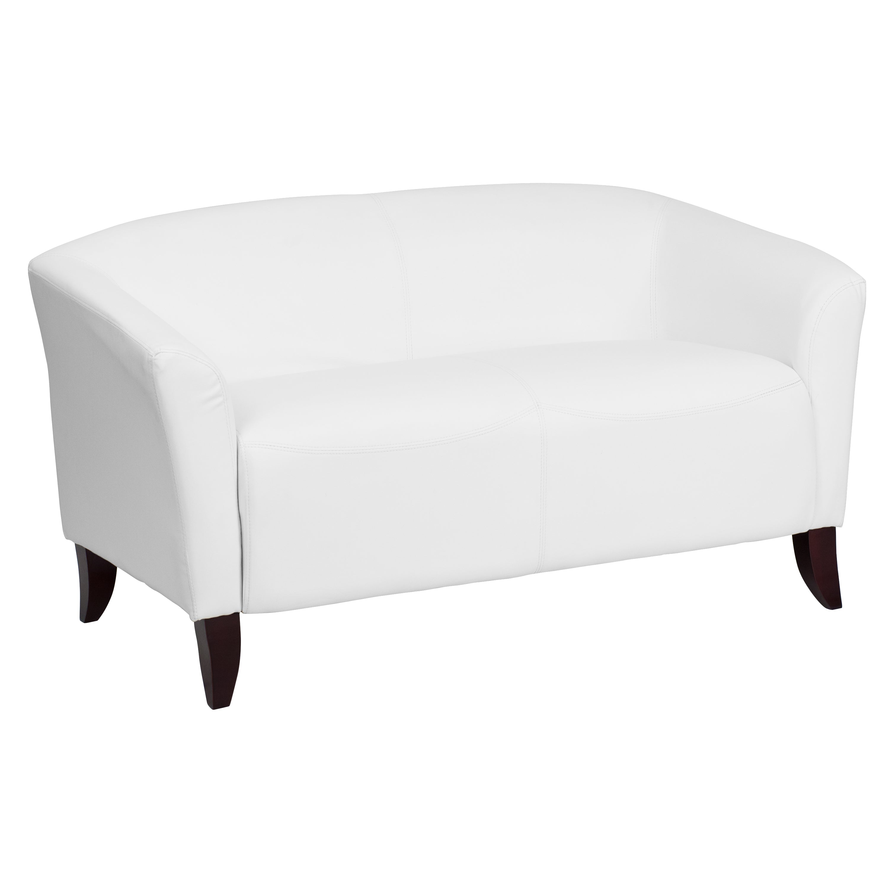 HERCULES Imperial Series White Leather Loveseat